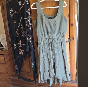 AUW Green High Low Dress